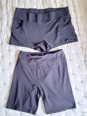 So High-Waist Black Active Shorts and Black Pull On Lounge Shorts